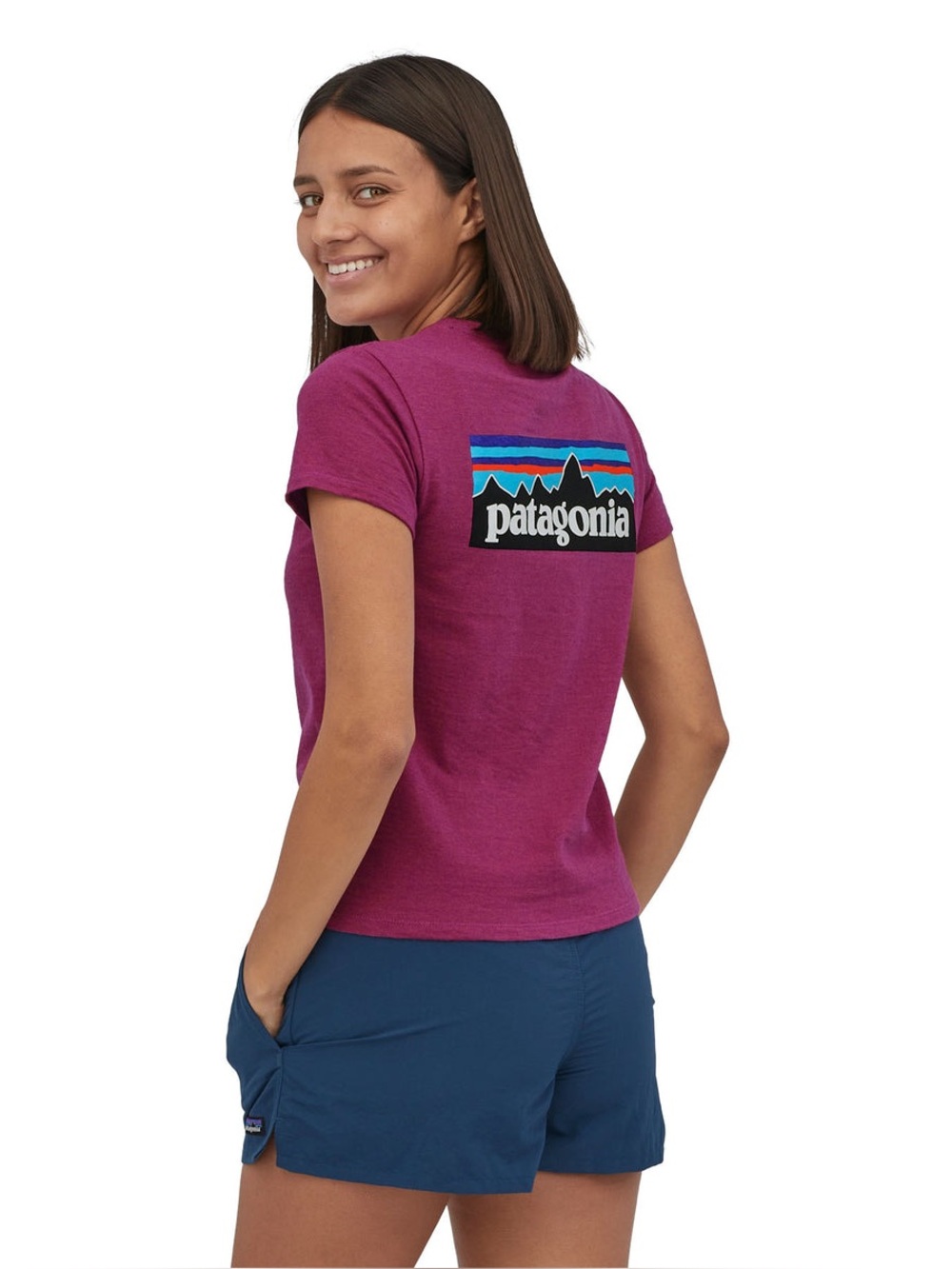 Patagonia Responsibili-tee Women's Magenta Logo Tee - M